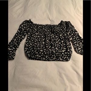 Brandy Melville peasant top with floral print